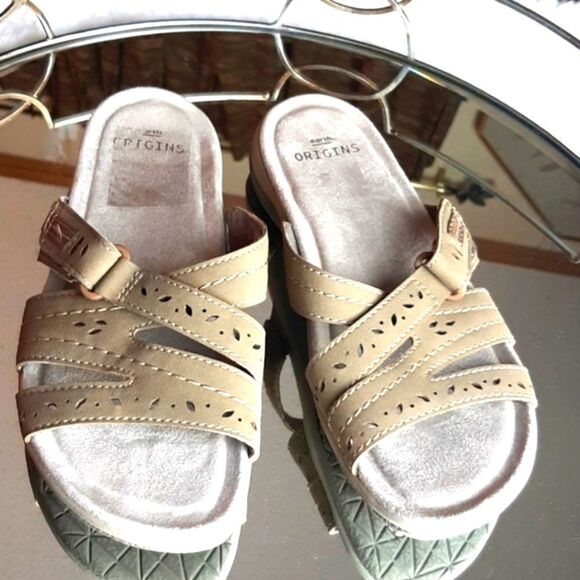 EARTH ORGINS Tan Slide Sandals sz 10 M‎ - Picture 1 of 7